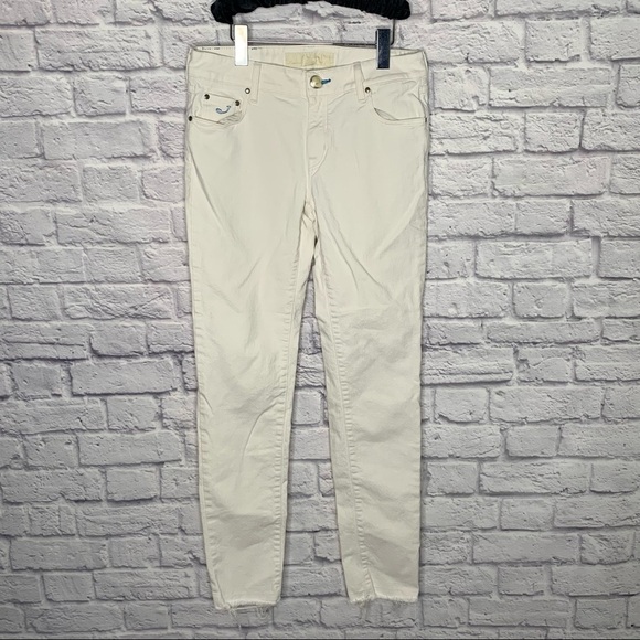 Jacob Cohen White Mid Rise Raw Hem Skinny Jeans - Picture 9 of 15